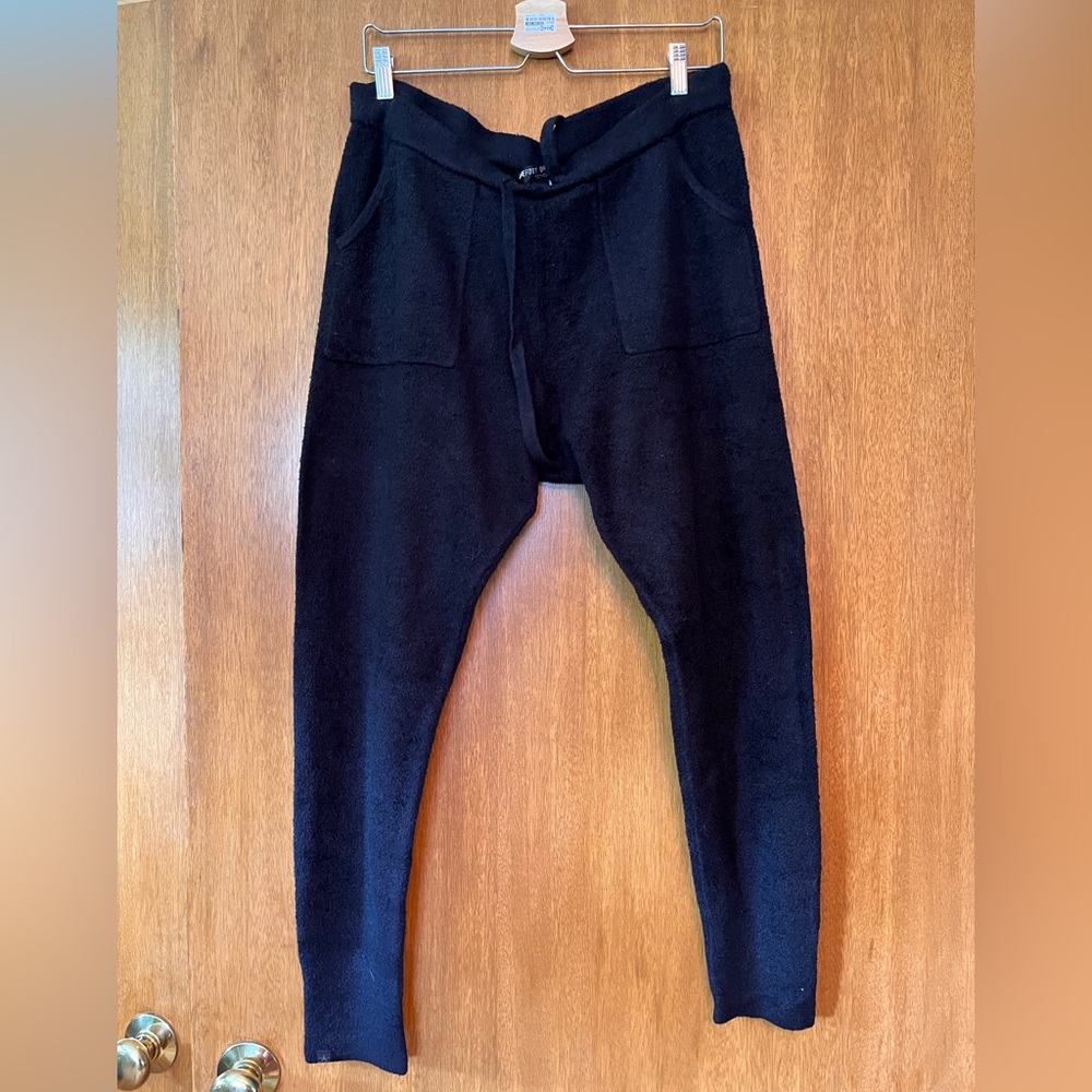 Barefoot dreams cozychic lite joggers, large, black